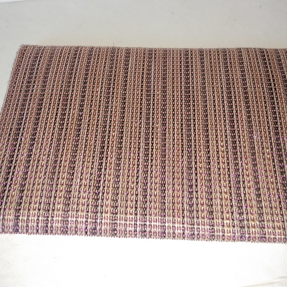 Boho Clutch Handbag Flat Pink Red Gold Metallic - Picture 5 of 6